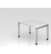 Schreibtisch VJS, manuell h&ouml;henverstellbar, 76cm (H), 120x80cm (BxT), wei&szlig; / silber