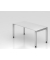 Schreibtisch VJS, manuell h&ouml;henverstellbar, 76cm (H), 160x80cm (BxT), wei&szlig; / silber