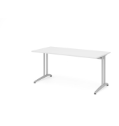 Schreibtisch VBS, 74cm (H), 160x80cm (BxT), wei&szlig; / silber