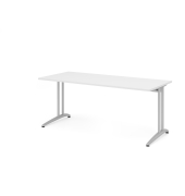 Schreibtisch VBS, 74cm (H), 180x80cm (BxT), wei&szlig; / silber