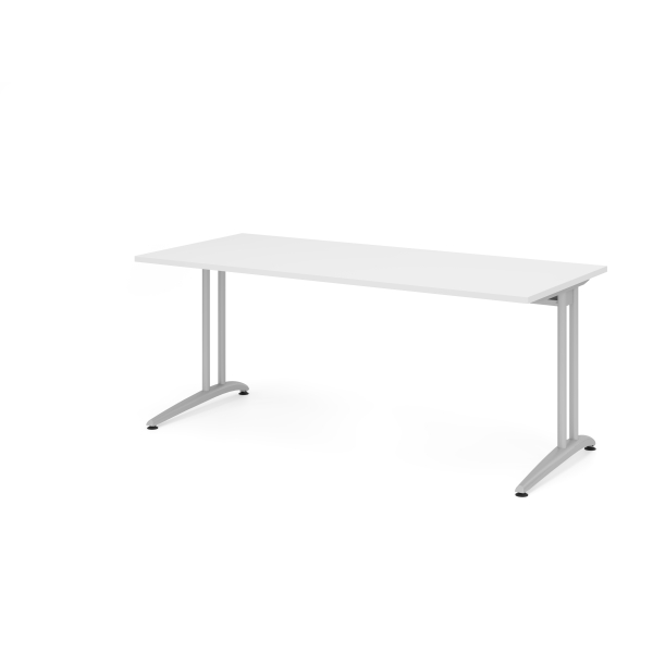 4032062118887 - HAMMERBACHER BS19 Schreibtisch weiß rechteckig C-Fuß-Gestell silber 1800 x 800 cm