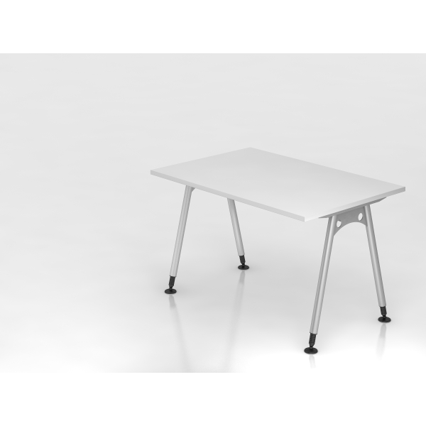 4032062119167 - Schreibtisch VAS manuell höhenverstellbar 76cm (H) 120x80cm (BxT) Weiß   silber 4032062119167 Hammerbacher
