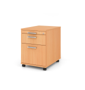 Rollcontainer 58cm,1Schub,1HR,Schl.CE Buche