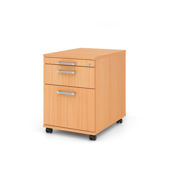 4032062120583 - Rollcontainer TARVIS 1 Utensilienauszug abschließb 1 Schub 1 HR-Auszug B 428 x T 580 x H 590 mm Buche-Dekor