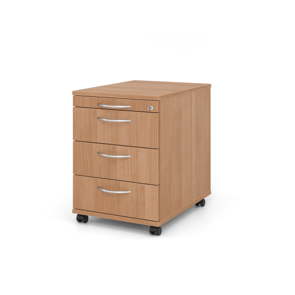 4032062121085 - PRO SIGNA AC30 BM - Rollcontainer Holz Nussbaum mit 3 Schüben Bogengriff Metall