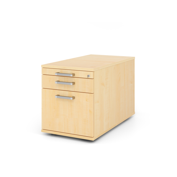 4032062121283 - PRO SIGNA TC20 CE - Rollcontainer Ahorn Holz mit Hängeregistratur Chromgriff Metall