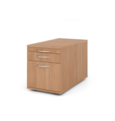 Rollcontainer 80cm,1Schub,1HR,Schl.BM Nussb.