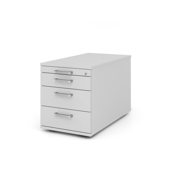 4032062121634 - HAMMERBACHER Solid TC30 Rollcontainer lichtgrau 4 Auszüge 428 x 800 x 512 cm