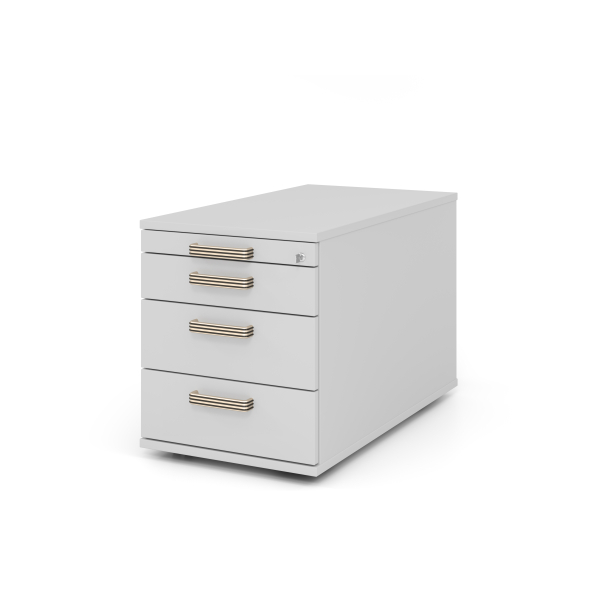 4032062121665 - Rollcontainer TOPAS LINE 3 Schübe 1 Utensilienauszug abschließbar lichtgrau lichtgrau T 800 mm