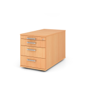 Rollcontainer 80cm,3Schub,Schloss CE Buche