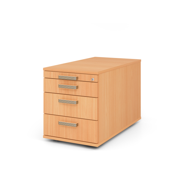 4032062121733 - PRO SIGNA TC30 SG - Rollcontainer Buche Holz mit 3 Schüben Streifengriff Kunststoff