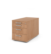 Rollcontainer 80cm,3Schub,Schloss CE Nussb.