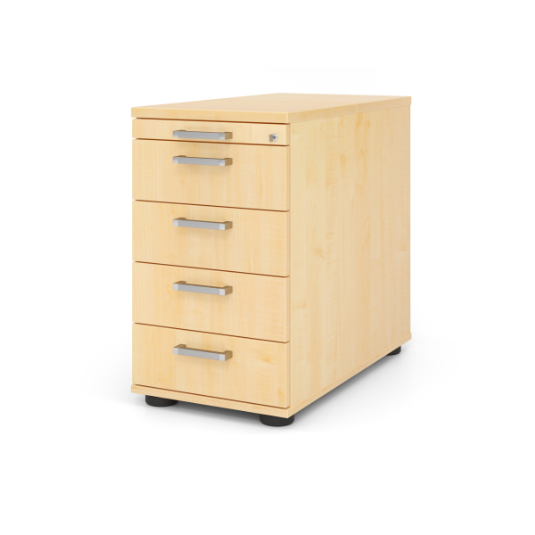 4032062122129 - Standcontainer TARVIS 1 Utensilienauszug abschließbar 4 Schübe B 428 x T 800 x H 720-760 mm Ahorn-Dekor