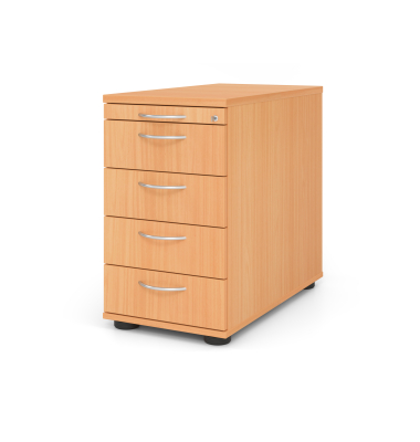 Standcontainer VSC50/6/6/BM VSC, buche, 5 Schubladen, Spanplatte, melaminbeschichtet, abschlie&szlig;bar