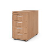 Standcontainer VSC50/N/N/BM VSC, Nussbaum, 5 Schubladen, Spanplatte, melaminbeschichtet, abschlie&szlig;bar
