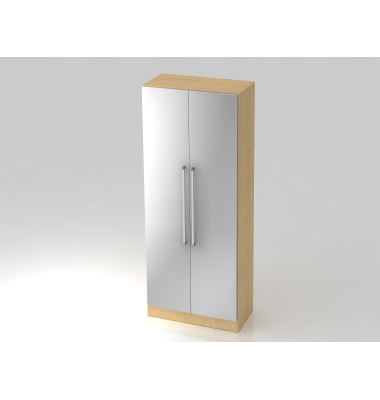 Fl&uuml;gelt&uuml;renschrank V7 V7100/3/S/CE, 5 OH, ahorn/silber, 80x200,4x42cm (BxHxT)