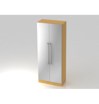 Fl&uuml;gelt&uuml;renschrank V7 V7100/6/S/CE, 5 OH, buche/silber, 80x200,4x42cm (BxHxT)