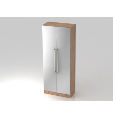 Fl&uuml;gelt&uuml;renschrank V7 V7100/N/S/CE, 5 OH, nussbaum/silber, 80x200,4x42cm (BxHxT)