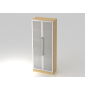 Fl&uuml;gelt&uuml;renschrank V7 V7100G/3/S/CE, 5 OH, ahorn/silber, 80x200,4x42cm (BxHxT)