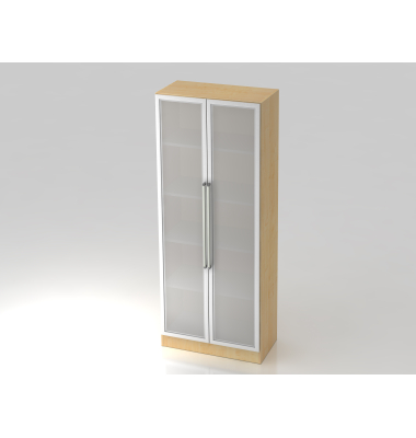 Fl&uuml;gelt&uuml;renschrank V7 V7100G/3/S/CE, 5 OH, ahorn/silber, 80x200,4x42cm (BxHxT)