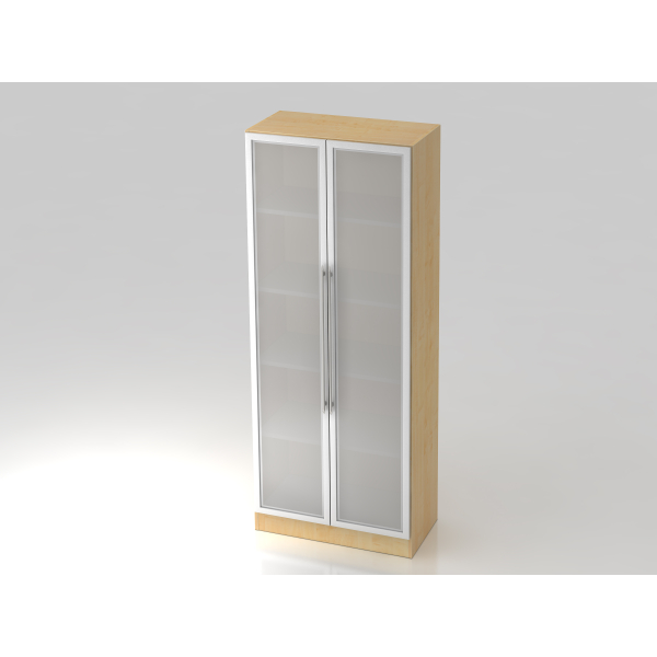 4032062127391 - PRO SIGNA G 7100G RE - Ahorn Silber 5 OH Schrank mit Milchglastüren Relinggriff Kunststoff
