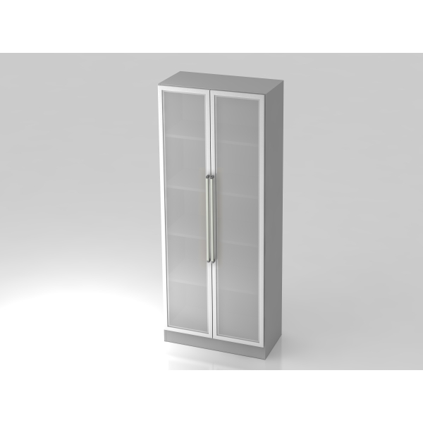 4032062127407 - PRO SIGNA G 7100G CE - Grau Silber 5 OH Schrank mit Milchglastüren Chromgriff Metall