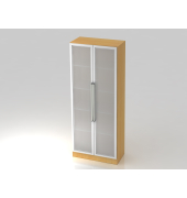 Fl&uuml;gelt&uuml;renschrank V7 V7100G/6/S/CE, 5 OH, buche/silber, 80x200,4x42cm (BxHxT)