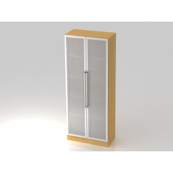 4032062127445 - PRO SIGNA G 7100G CE - Buche Silber 5 OH Schrank mit Milchglastüren Chromgriff Metall