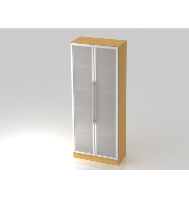 Fl&uuml;gelt&uuml;renschrank V7 V7100G/6/S/RE, 5 OH, buche/silber, 80x200,4x42cm (BxHxT)