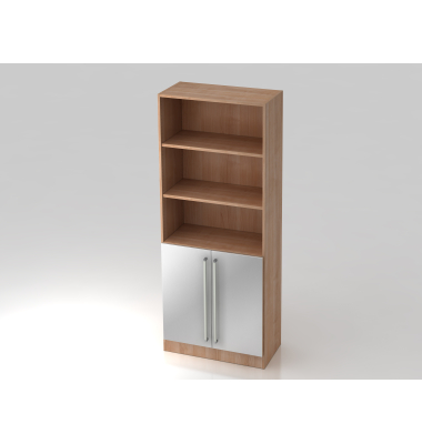 Regal 5OH,2T&uuml;ren unt.SO-Bl. CE Nussb.Silber