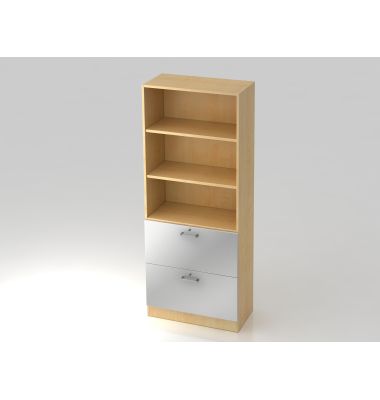 Regal 5OH, 2HR,Sockelblende CE AhornSilber