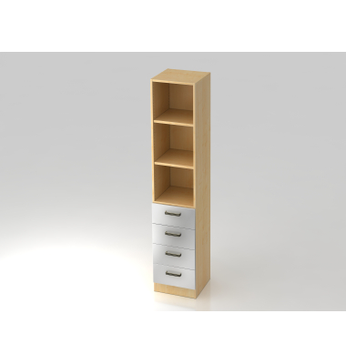 Regal 5OH, 4 Sch&uuml;be,SO-Bl. SG AhornSilber