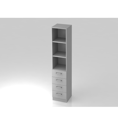 Regal 5OH, 4 Sch&uuml;be,SO-Bl. CE GrauGrau