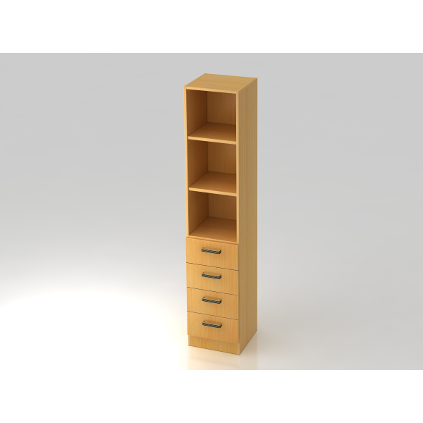 4032062129364 - Future Melaminharzbeschichtete Spanplatte Aktenschrank 2 Fachböden 400 x 420 x 2004 mm Braun Buche