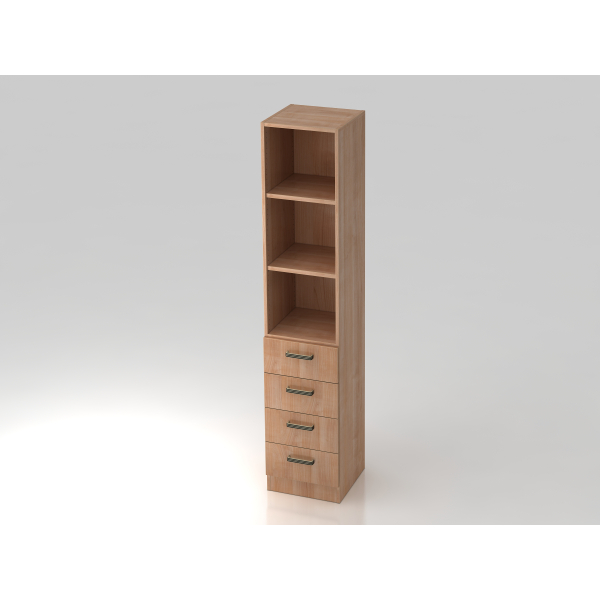 4032062129487 - PRO SIGNA G 7600 SG - Nussbaum 5 OH Schrank mit 4 Schüben Streifengriff Kunststoff