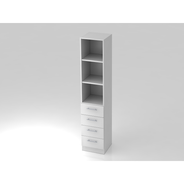 4032062129593 - Regalschrank Prokura V7600 W W RE weiß silber 2 Fachböden 406 x 420 x 2004 cm