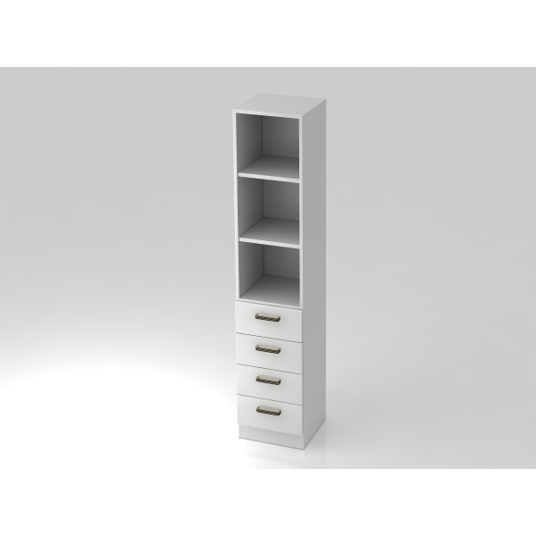 4032062129609 - PRO SIGNA G 7600 SG - Weiß 5 OH Schrank mit 4 Schüben Streifengriff Kunststoff