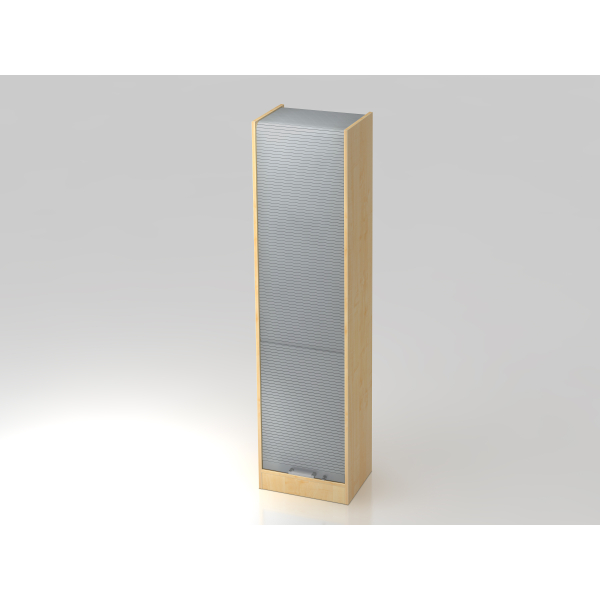 4032062129685 - Rollladenschrank TARVIS 5 Ordnerhöhen abschließbar B 500 x T 400 x H 2004 mm Ahorn-Dekor alusilber