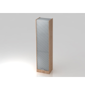 Rollladenschrank V6 VSET50/N/S/CE, abschlie&szlig;bar, 5 OH, nussbaum/silber, 50x200,4x40cm (BxHxT)