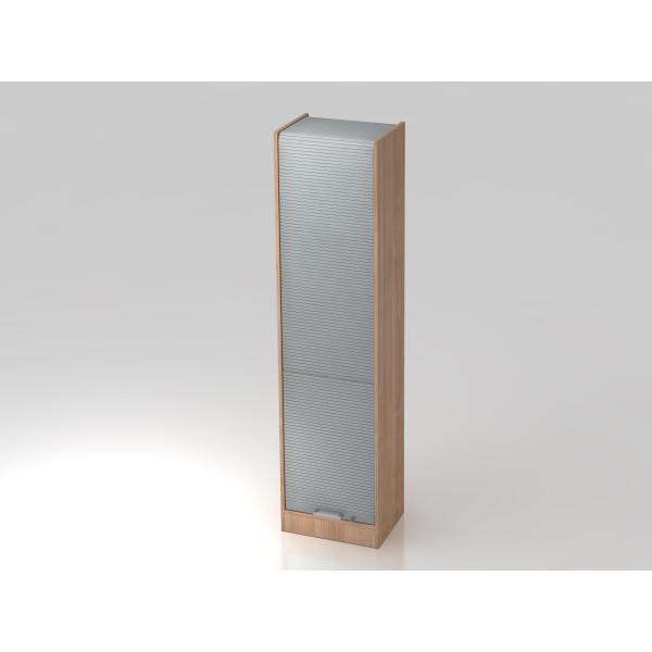4032062130100 - Rollladenschrank TARVIS 5 Ordnerhöhen abschließbar B 500 x T 400 x H 2004 mm Nussbaum-Dekor alusilber