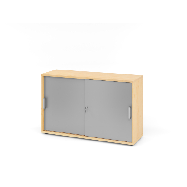 4032062131084 - Schiebetürenschrank Spanplatte 1 Fachboden abschließbar 1200 x 400 x 748 mm Ahorn Braun Silber