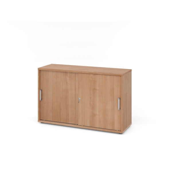4032062131367 - Schiebetürenschrank TARVIS 2 Ordnerhöhen B 1200 x T 400 x H 748 mm abschließ- & stapelbar Nussbaum-Dekor