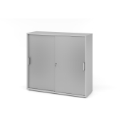 Schiebet&uuml;renschrank V1752/V1753 V1753S/5/S/CE, abschlie&szlig;bar, 3 OH, grau/silber, 120x110x40cm (BxHxT)