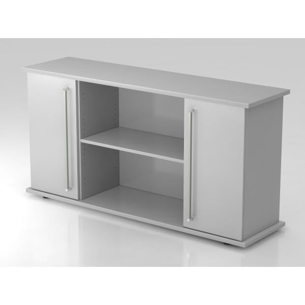 4032062132128 - PRO KAPA SB Sideboard mit Türen - Grau Sideboard Chromgriff Metall