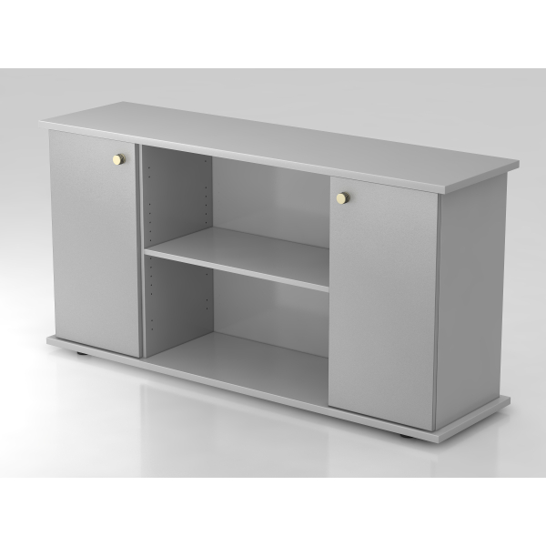 4032062132289 - PRO KAPA SB Sideboard mit Türen - Grau Silber mit Knauf Sideboard