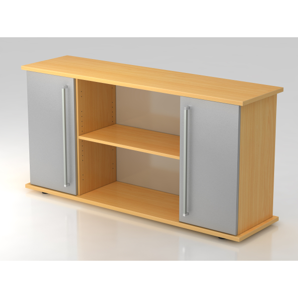 4032062132425 - PRO KAPA SB Sideboard mit Türen - Buche Silber Sideboard Chromgriff Metall