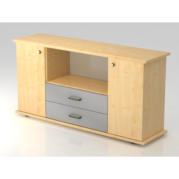 4032062132647 - PRO KAPA SB Sideboard mit Türen + Schüben - Ahorn Sideboard Streifengriff Kunststoff