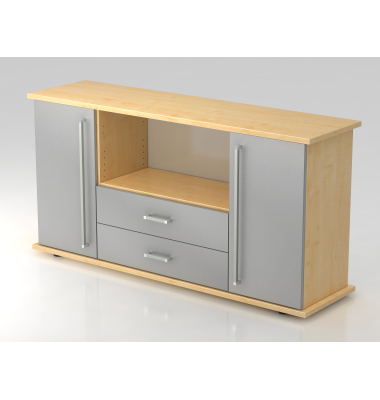 Sideboard 2 T&uuml;ren, 2 Sch&uuml;be CE AhornSilber