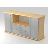 Sideboard 2 T&uuml;ren, 2 Sch&uuml;be RE AhornSilber