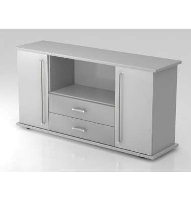 Sideboard 2 T&uuml;ren, 2 Sch&uuml;be CE GrauGrau